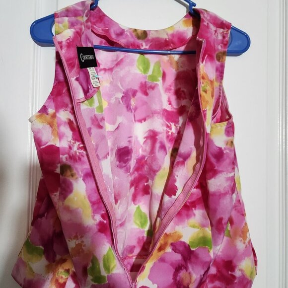 Courtenay vintage sleeveless floral print multicolored top 12P - Picture 3 of 6
